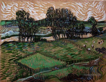 Paysage avec pont sur l’Oise Vincent van Gogh Peinture à l'huile